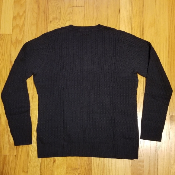 Nautica Long Sleeve V-Neck Pullover Logo Knit Sweater Blue Women's Size Large - Picture 2 of 8